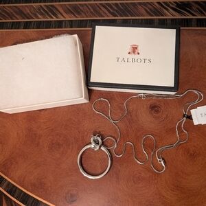 Talbots Silver Ring Pendant Necklace